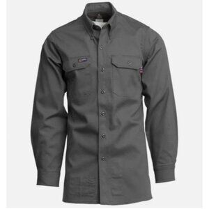 Lapco Men's Fr Solid L/S Button-Down Western Work Shirt Big & Tall 5XL Long